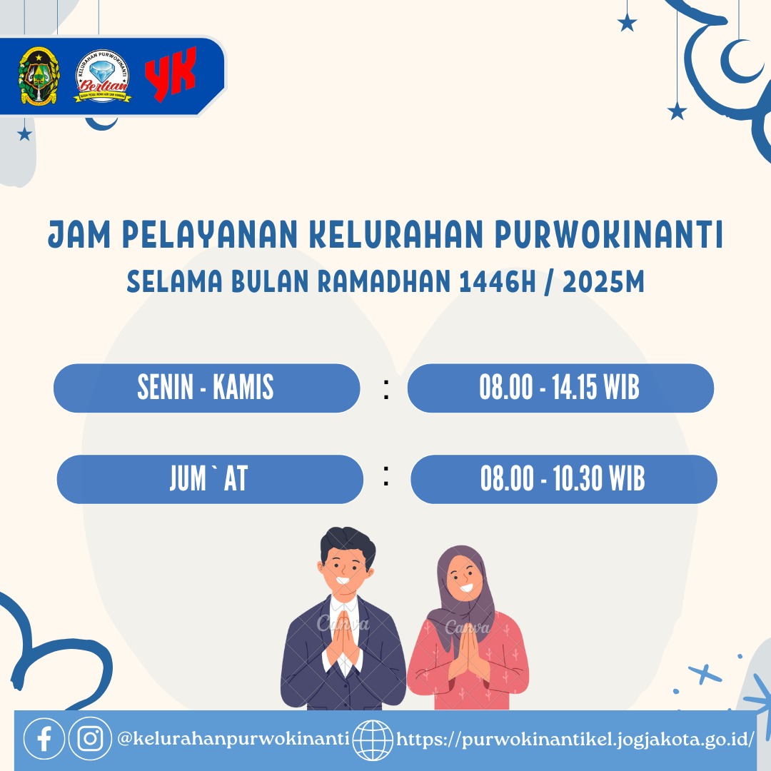 Jam Pelayanan Kelurahan Purwokinanti Selama Bulan Ramadhan 1446H / 2025M